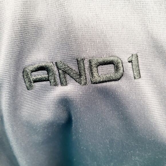 And1 Grey & Black Embroidered Full Zip Lightweight Active Jacket Men’s Sz 2X - Picture 6 of 9